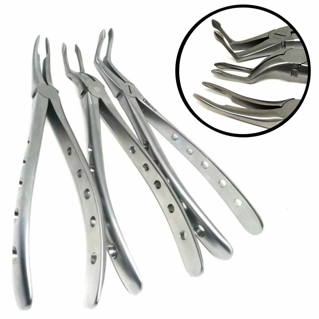 Kit Fórceps Especiais com Serrilha para Remoção de Raiz – Mpolachini